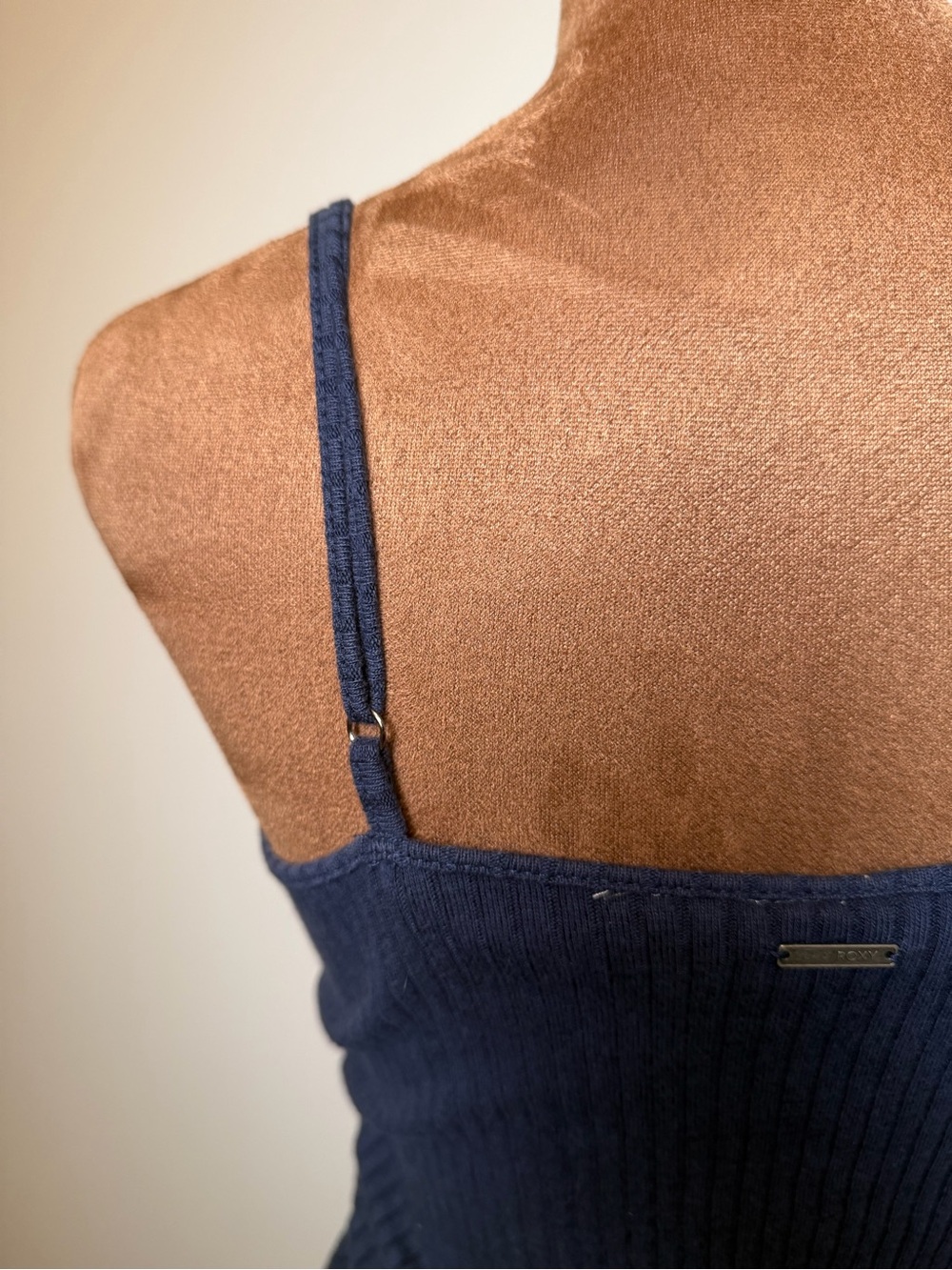 ROXY Navy Ribbed Lace-Up Ribbed Dress - Picture 13 of 17